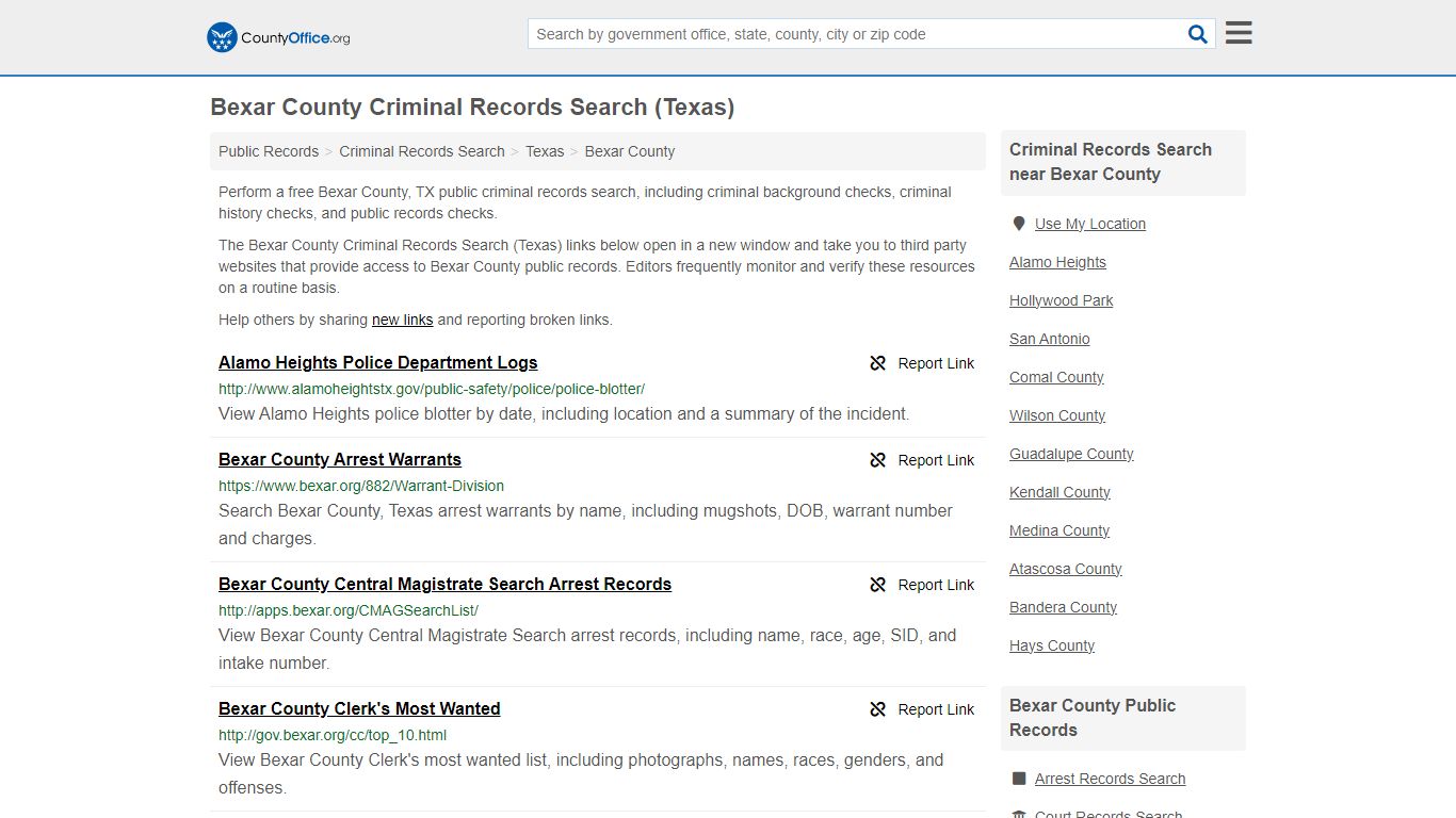 Bexar County Criminal Records Search (Texas) - County Office